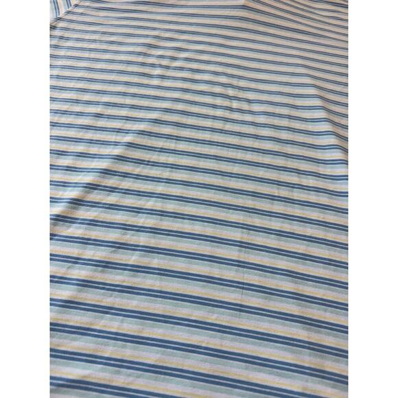Peter Millar Polo size XL; Striped Green, white & Yellow; Performance Material - Picture 7 of 11